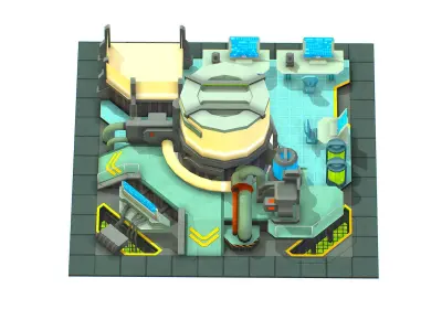 isometrical Underground Chemical Lab Room 3 Low-poly 3D model