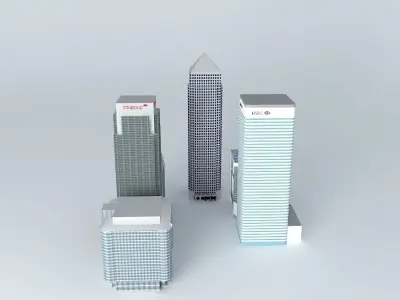 Canada Square, Canary Wharf, London Free 3D model