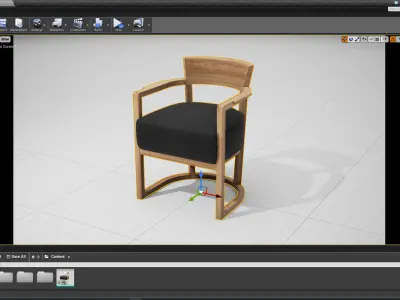 Flexform Barchetta Chair UE4 Low-poly 3D model