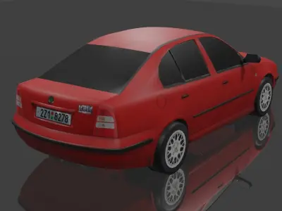 SKODA OCTAVIA mk1 low poly car Low-poly 3D model