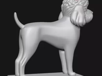 Dog sculpture 3D print model 13