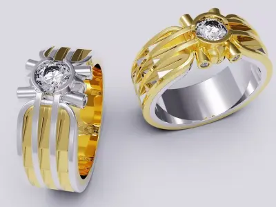 Gold Man Ring 3D print model