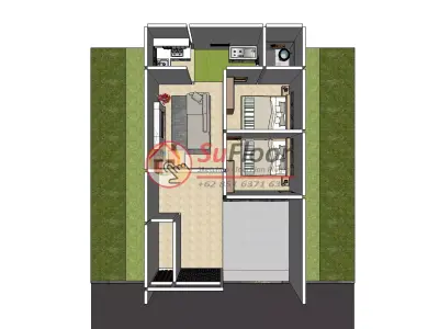 House 6x10m code 611 - Sketchup 3D model 3D model 3D model