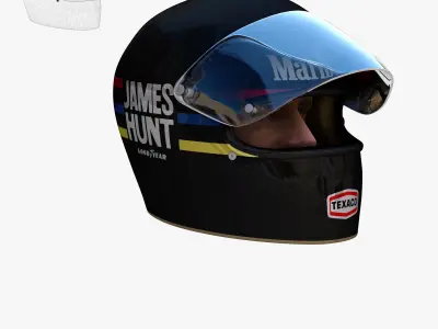 James Hunt helmet Low-poly 3D model