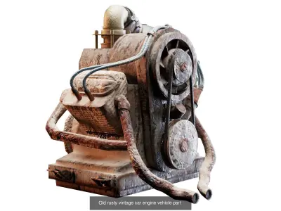 Collection of rusty damaged car engines da1 al5 3D Model Pack