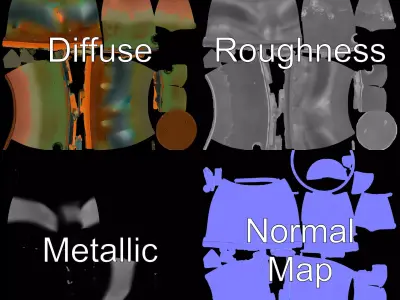 Antique Copper Planter model pack Low-poly 3D model