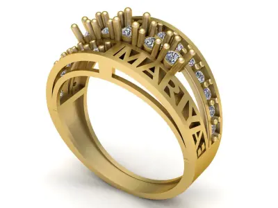 AHMED AND MARIYA NAME WEDDING RING 3D PRINTABLE MODEL  3D print model
