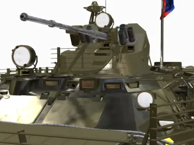 BTR 80 A 8X8 RUSSO  Low-poly 3D model