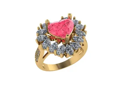 Women diamond ring 3d render 3D print model