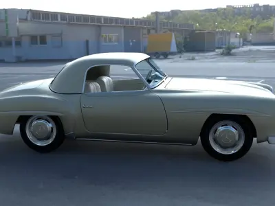 Full w interior Mercedes 190SL Hard Top 3D model