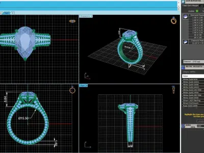 Fashion Diamond Ring R1 3D print model purchase