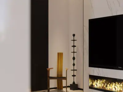 Modern living room dining room interior scenes 515 3D model