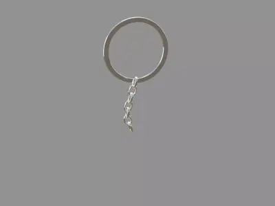 keychain silver 3D model