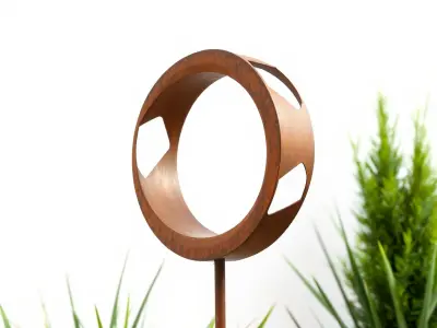 Rusty Metal Ring Sculpture Model Pack Low-poly 3D model