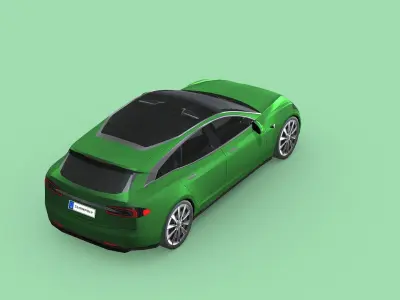 Tesla Model S Shooting Brake 2019 Low-poly 3D model