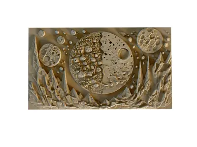 mural decor set wall panel 16 3D model