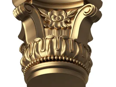Carved Capital 01003 Low-poly 3D model
