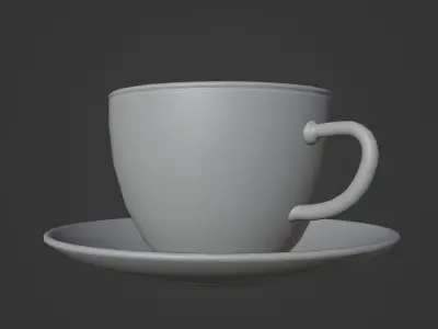 White cup Free low-poly 3D model