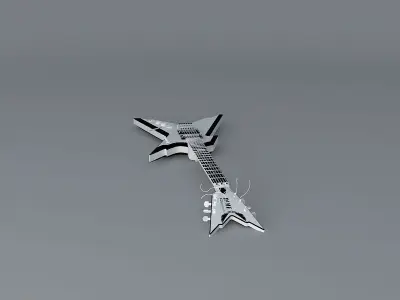 255 Razorback guitar Free 3D model