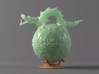Jade Dragon Chinese Ball 3D model