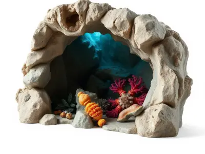 Underwater Grotto with Marine Life model pack Low-poly 3D model