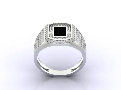Print Ready STL 3DM  Gents Rings Diamond Men Ring  3D print model 19
