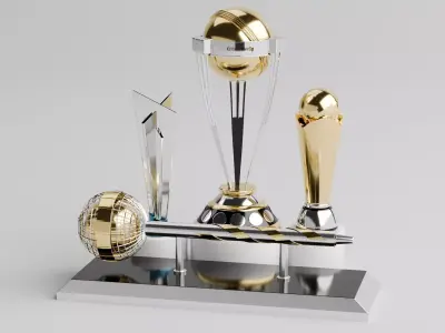 ICC trophies 3d model pack Low-poly 3D model