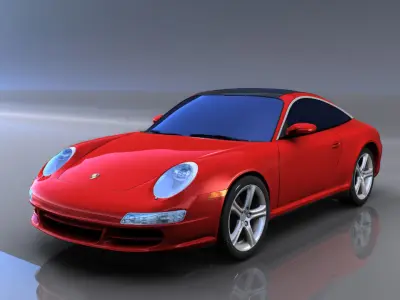 Porsche 911 Targa 4S 2007 Car exterior Low-poly 3D model