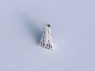 Vase grounded tilted triangle with organic lattice on edges 3D print model