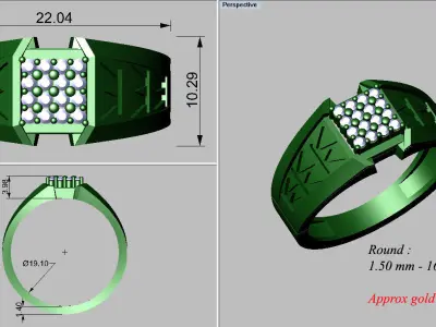 light weight gold diamond rings-C111116SKCH2025998-wt-5-10 3D print model