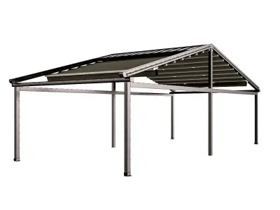 Motorized Pergola 5a worn steel 3D model