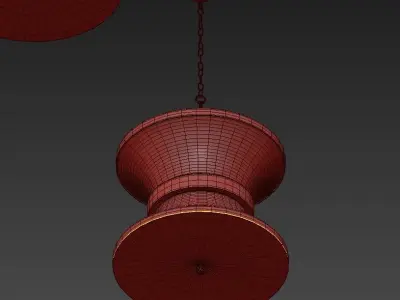 PAGODA two pendant lights silver 3D model