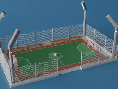Football Field Low-poly 3D model purchase
