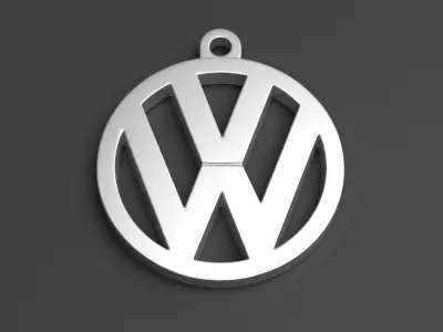 volkswagen logo key ring 01 3D print model