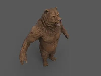 Bear Creature Game Ready Low-poly 3D model