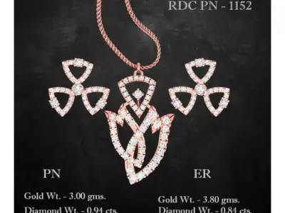 Pendant Earrings combo - 1152 3D print model