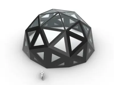 Geodesic Dome with Dynamic Perforations 3D model