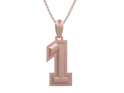 Model 1149 Number 1 Necklace Curved With Border 3D print model