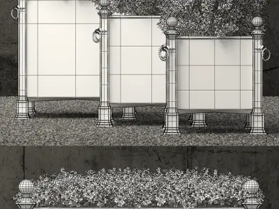 Restoration Hardware versailles weathered zinc planters 3D model