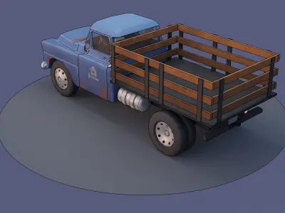 Chevrolet 2-ton Truck Cartoon Style Low-poly 3D model