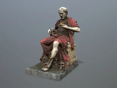 Man Statue Low-poly 3D model