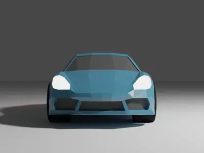 Low Poly Porsche sports car Low-poly 3D model