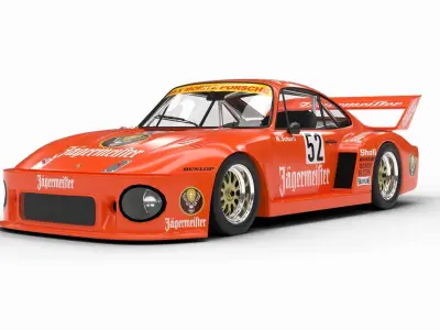 Porsche 935 77 1977 52 Jagermeister Racing  3D model