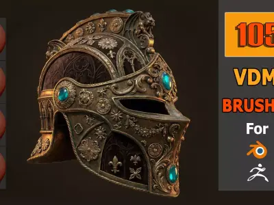 Ornament VDM Brush 105 High-Detail Brushes for Blender  ZBrush Low-poly 3D model