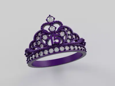 Ring 15 Years Crown - Anillo 15 Anios Corona 3D print model