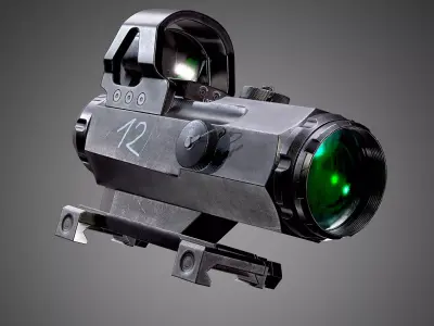 4x24mm Scope Sight Game Ready FPS AAA Asset Low-poly 3D model