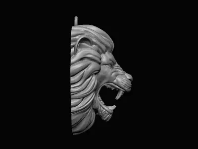 Furious Lion Head Pendant 3D print model
