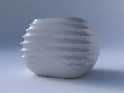 Bowl semi-quadratic with sections and twisted lines 3D print model