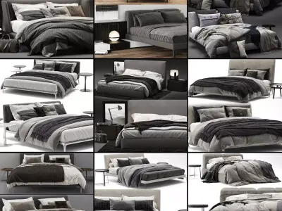Bed Collection 04 - 10 Items 3D model