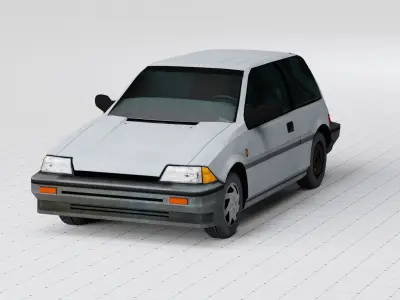 Low Poly Hatchback Vehicle Low-poly 3D model